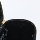 CHANEL Vanity Pouch Enamel Black Gold CC Auth bs31792-21