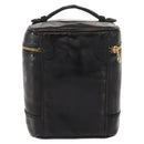 CHANEL Vanity Pouch Enamel Black Gold CC Auth bs31792-2