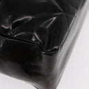 CHANEL Matelasse Shoulder Bag Enamel Black Silver CC Auth bs31793-15