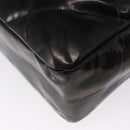 CHANEL Matelasse Shoulder Bag Enamel Black Silver CC Auth bs31793-16