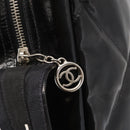 CHANEL Matelasse Shoulder Bag Enamel Black Silver CC Auth bs31793-17