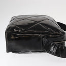 CHANEL Matelasse Shoulder Bag Enamel Black Silver CC Auth bs31793-3