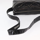 CHANEL Matelasse Shoulder Bag Enamel Black Silver CC Auth bs31793-7
