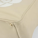 CHANEL Camelia Tote Bag Leather Beige Gold CC Auth bs31794-14