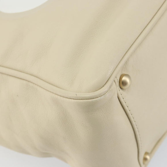 CHANEL Camelia Tote Bag Leather Beige Gold CC Auth bs31794