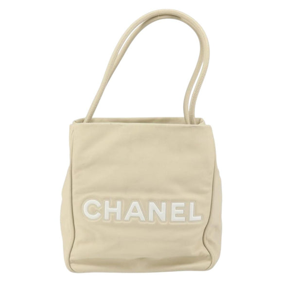 CHANEL Camelia Tote Bag Leather Beige Gold CC Auth bs31794