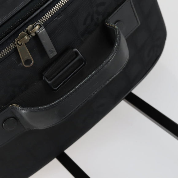 CHANEL New Travel Line Suitcase Nylon Black CC Auth bs31796