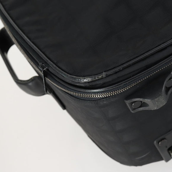 CHANEL New Travel Line Suitcase Nylon Black CC Auth bs31796