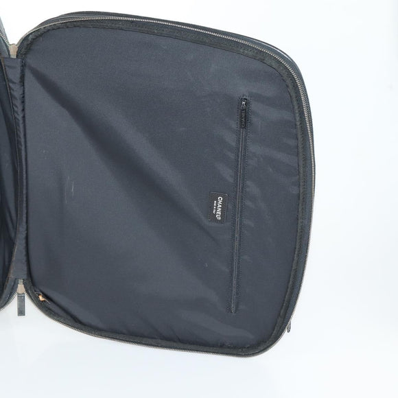CHANEL New Travel Line Suitcase Nylon Black CC Auth bs31796