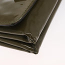 VALENTINO Studs Chain Shoulder Bag Enamel Khaki Gold Auth bs31799-9