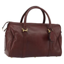 CARTIER Must Line Boston Bag Leather Bordeaux Gold Auth bs31802-1