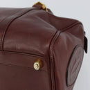 CARTIER Must Line Boston Bag Leather Bordeaux Gold Auth bs31802-9