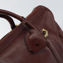 CARTIER Must Line Boston Bag Leather Bordeaux Gold Auth bs31802-17