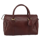 CARTIER Must Line Boston Bag Leather Bordeaux Gold Auth bs31802-13