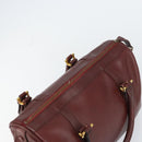 CARTIER Must Line Boston Bag Leather Bordeaux Gold Auth bs31802-6