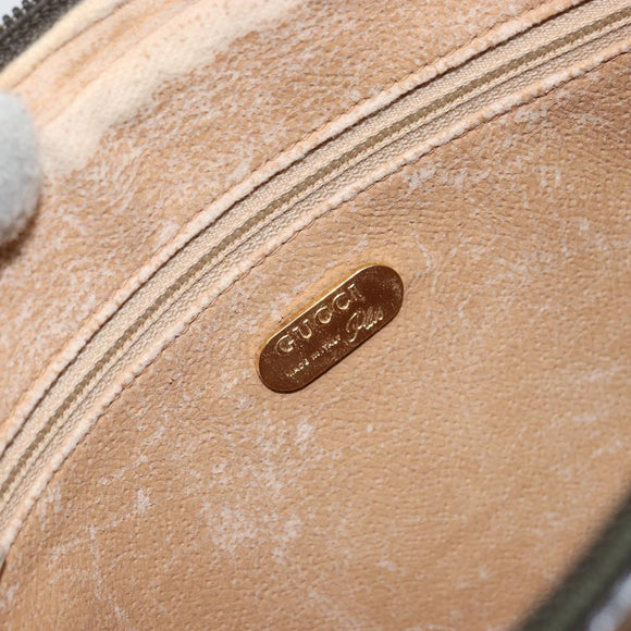 GUCCI GG Plus Supreme Clutch Bag PVC Beige Gold Auth bs31804