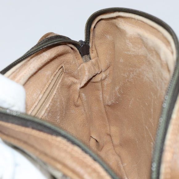 GUCCI GG Plus Supreme Clutch Bag PVC Beige Gold Auth bs31804