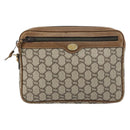 GUCCI GG Plus Supreme Clutch Bag PVC Beige Gold Auth bs31804-13