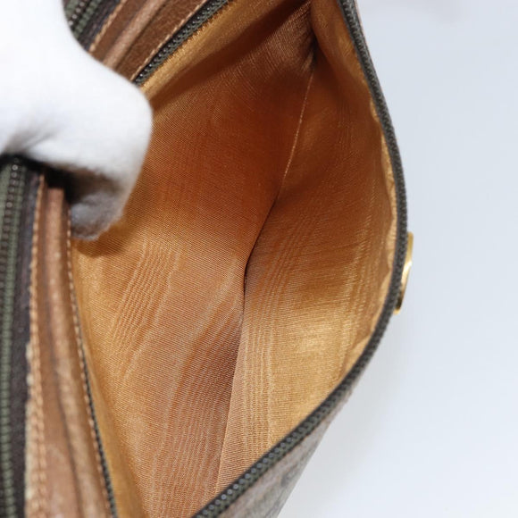 GUCCI GG Plus Supreme Clutch Bag PVC Beige Gold Auth bs31804