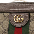 GUCCI GG Supreme Chain Web Sherry Line Bag PVC Beige Gold 503877 Auth bs31805-17
