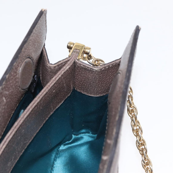 GUCCI GG Supreme Chain Web Sherry Line Bag PVC Beige Gold 503877 Auth bs31805