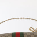 GUCCI GG Supreme Chain Web Sherry Line Bag PVC Beige Gold 503877 Auth bs31805-8