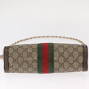 GUCCI GG Supreme Chain Web Sherry Line Bag PVC Beige Gold 503877 Auth bs31805-5