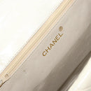 CHANEL Matelasse Chain Shoulder Bag Lamb Skin White Gold CC Auth bs31806-16