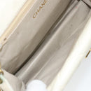 CHANEL Matelasse Chain Shoulder Bag Lamb Skin White Gold CC Auth bs31806-17