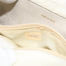 CHANEL Matelasse Chain Shoulder Bag Lamb Skin White Gold CC Auth bs31806-23