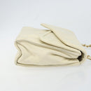 CHANEL Matelasse Chain Shoulder Bag Lamb Skin White Gold CC Auth bs31806-4