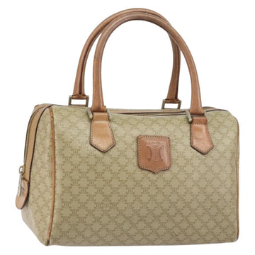 CELINE Macadam Canvas Hand Bag PVC Beige Gold Auth bs31807