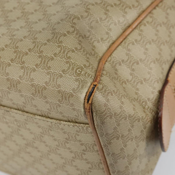 CELINE Macadam Canvas Hand Bag PVC Beige Gold Auth bs31807