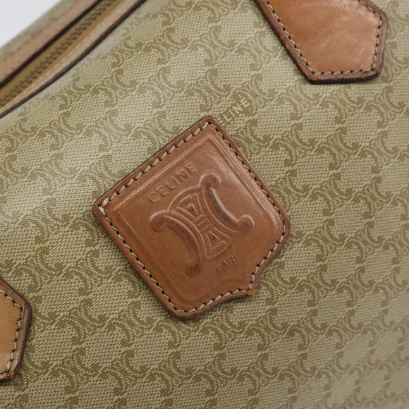 CELINE Macadam Canvas Hand Bag PVC Beige Gold Auth bs31807