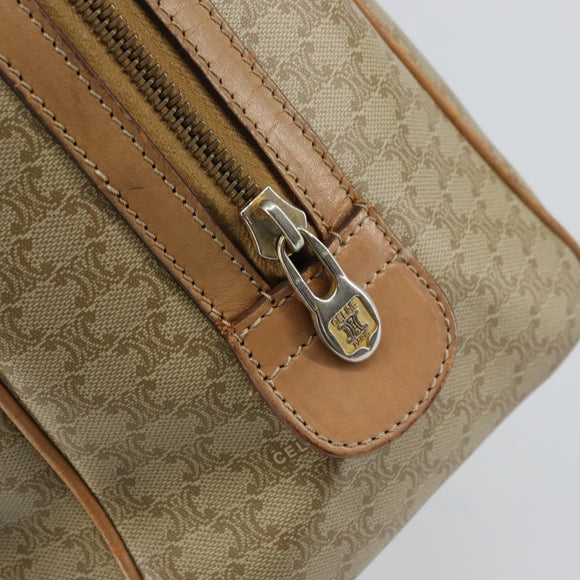 CELINE Macadam Canvas Hand Bag PVC Beige Gold Auth bs31807