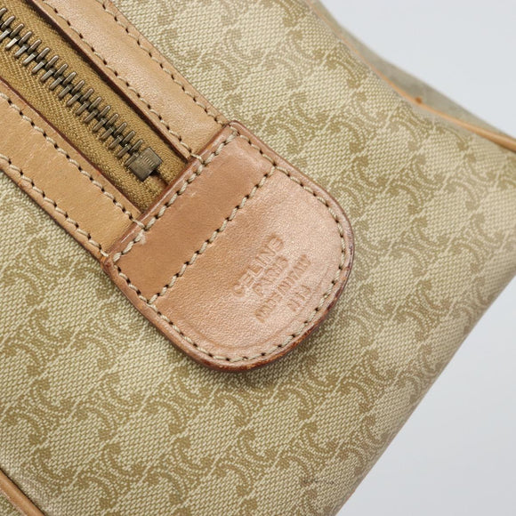 CELINE Macadam Canvas Hand Bag PVC Beige Gold Auth bs31807