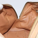 CELINE Macadam Canvas Hand Bag PVC Beige Gold Auth bs31807-20