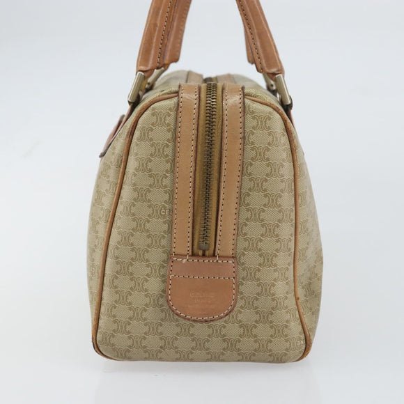 CELINE Macadam Canvas Hand Bag PVC Beige Gold Auth bs31807