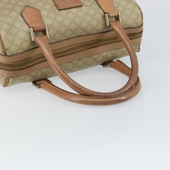 CELINE Macadam Canvas Hand Bag PVC Beige Gold Auth bs31807