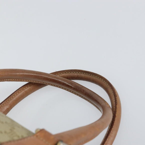 CELINE Macadam Canvas Hand Bag PVC Beige Gold Auth bs31807