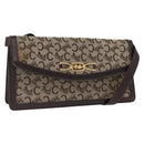 CELINE C Sulky Shoulder Bag Canvas Brown Gold Auth bs31808-1