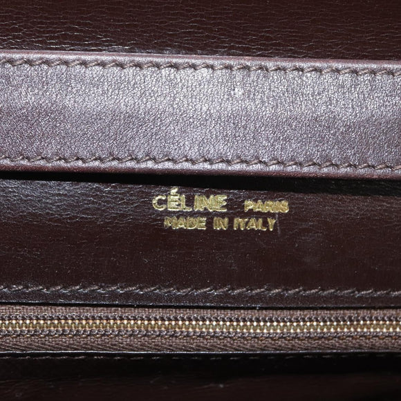CELINE C Sulky Shoulder Bag Canvas Brown Gold Auth bs31808