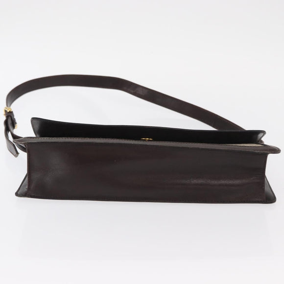 CELINE C Sulky Shoulder Bag Canvas Brown Gold Auth bs31808