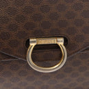 CELINE Macadam Canvas Hand Bag PVC Leather Brown Gold Auth bs31809-14