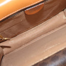 CELINE Macadam Canvas Hand Bag PVC Leather Brown Gold Auth bs31809-18