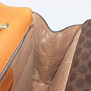CELINE Macadam Canvas Hand Bag PVC Leather Brown Gold Auth bs31809-19