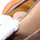 CELINE Macadam Canvas Hand Bag PVC Leather Brown Gold Auth bs31809-26