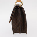 CELINE Macadam Canvas Hand Bag PVC Leather Brown Gold Auth bs31809-4