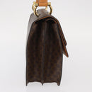 CELINE Macadam Canvas Hand Bag PVC Leather Brown Gold Auth bs31809-5