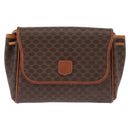 CELINE Macadam Canvas Shoulder Bag PVC Leather Brown Gold Auth bs31810-2